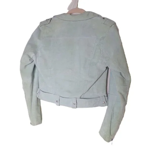 🆕BLANKNYC Suede Moto Jacket Basil (Mint) Medium - Picture 9 of 11